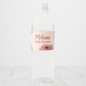 ピンクのフローラと緑離れの赤ちゃん ペットボトルラベル (正面)