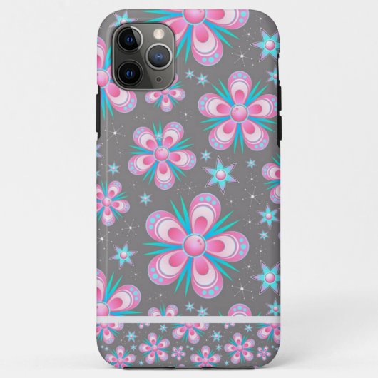 ピンクのフローラと茶色のアクセント Case-Mate iPhoneケース (裏面)