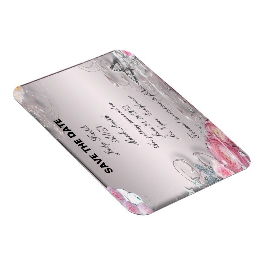 ピンクのフローラと蝶は日付磁石を保存 マグネット (右側)