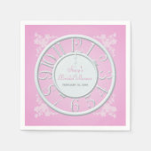 ピンクのフローラのまわりにザクロックシャワーナプキン スタンダードカクテルナプキン (正面)