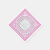 ピンクのフローラのまわりにザクロックシャワーナプキン スタンダードカクテルナプキン (角)