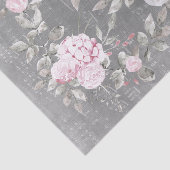 ピンクのフローラのグレーシート 薄葉紙 (詳細)