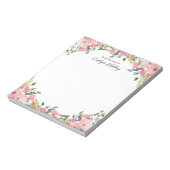ピンクのフローラのデスクからパーソナライズされた、 ノートパッド (回転)