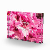 ピンクのフローラのパーソナライズされた至福 – Mother's Day フォトブロック (右)