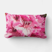 ピンクのフローラのパーソナライズされた至福 – Mother's Day ランバークッション (正面)