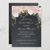 ピンクのフローラのブライダルシャワー招待酒場 招待状 (正面/裏面)