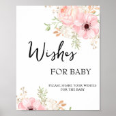 ピンクのフローラのベビーサイン ポスター (正面)