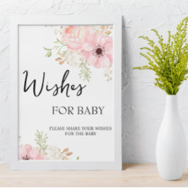 ピンクのフローラのベビーサイン ポスター