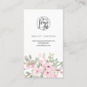 ピンクのフローラのロゴの感謝してい順序 名刺 (裏面)