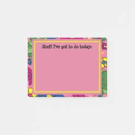 ピンクのフローラの一覧パーソナライズされた ポストイット