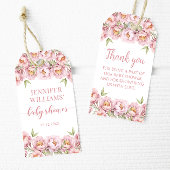ピンクのフローラの女の子の感謝していシャワーあなたがギフトラベル ギフトタグ