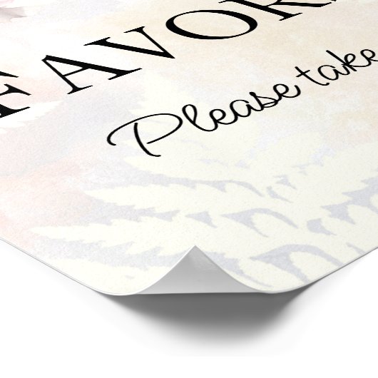 ピンクのフローラの好意ブライダルシャワー記号 ポスター (角)