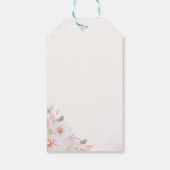 ピンクのフローラの最初のメッセージカード ギフトタグ (裏面)