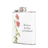 ピンクのフローラの水彩花嫁感謝してい女あなた フラスク (左)