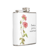 ピンクのフローラの水彩花嫁感謝してい女あなた フラスク (右)