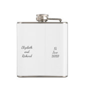 ピンクのフローラの水彩花嫁感謝してい女あなた フラスク (裏面)