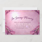 ピンクのフローラの水色ありがとうメモリカード サンキューカード (裏面)