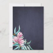 ピンクのフローラの素朴な金ゴールドのジャガージェンダーが明らかにする 招待状 (裏面)