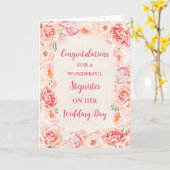 ピンクのフローラの結婚義理の妹 カード (黄色い花)