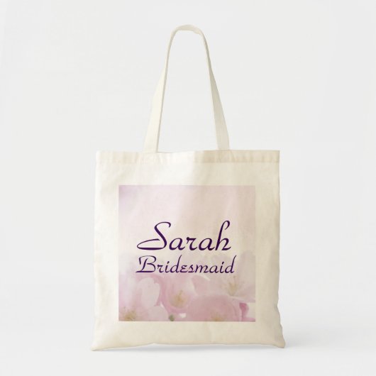 ピンクのフローラの結婚花嫁のウェルカムトートバッグ トートバッグ (正面)
