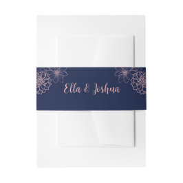 ピンクのフローラの結婚輪郭 招待状ベリーバンド