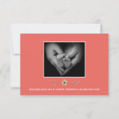 ピンクのフローラの花束 – 3x5生誕発表 案内状 (裏面)