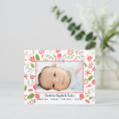 ピンクのフローラの花束 – Birth Announcementはがき 案内ポストカード (スタンド正面)