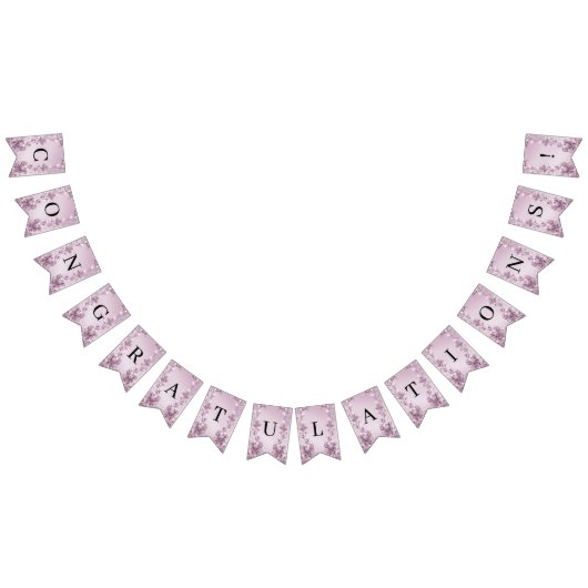 ピンクのフローラの葉のバンティング国旗 バンティングフラッグ (全)