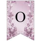 ピンクのフローラの葉のバンティング国旗 バンティングフラッグ (第2の旗)