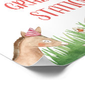 ピンクのフローラの葉のファーム動物の誕生日パーティー ポスター (角)