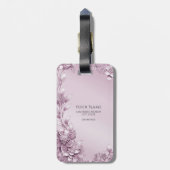 ピンクのフローラの葉の荷物タグ ラゲッジタグ (裏面縦)