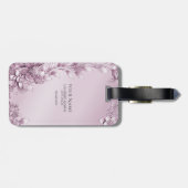 ピンクのフローラの葉の荷物タグ ラゲッジタグ (裏面横)