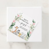 ピンクのフローラの葉サファリポップ・アートのItベビーシャワー フェイバータグ (インサイチュ)