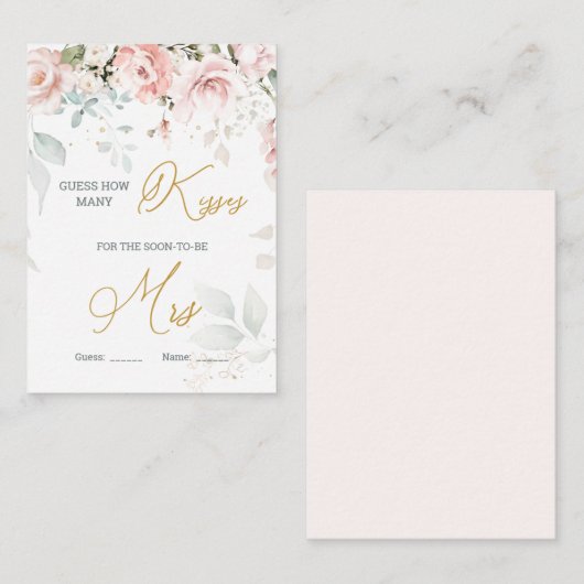 ピンクのフローラの葉瓶のキス数 エンクロージャーカード (正面/裏面)