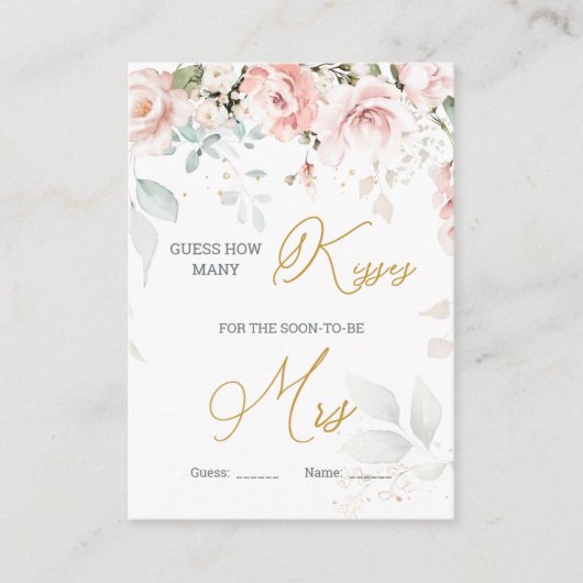 ピンクのフローラの葉瓶のキス数 エンクロージャーカード (正面)