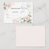 ピンクのフローラの葉瓶のキス数 プレイスカード (正面/裏面)