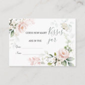 ピンクのフローラの葉瓶のキス数 プレイスカード (正面)