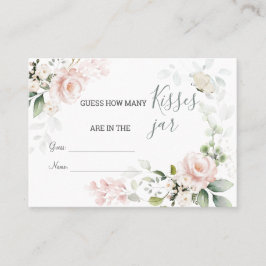 ピンクのフローラの葉瓶のキス数 プレイスカード