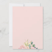 ピンクのフローラの誕生日の写真 招待状 (裏面)