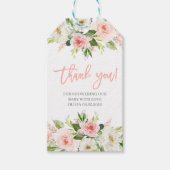 ピンクのフローラの赤ちゃんシャワー女の子 ギフトタグ (正面)