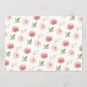 ピンクのフローラの願いとアドバイスの赤ちゃんシャワー アドバイスカード (裏面)