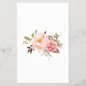 ピンクのフローラのwhatsバッグベビーシャワーゲームカード チラシ (裏面)