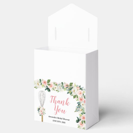ピンクのフローラはすぐにウィスクされる遠くにブライダルシャワー フェイバーボックス (オープン)