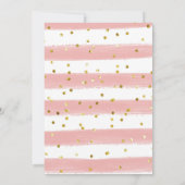 ピンクのフローラはすぐにウィスクされる遠くにブライダルシャワー 招待状 (裏面)