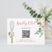 ピンクのフローラはすぐにウィスク遠くにRsvpカード サンキューカード (スタンド正面)