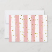 ピンクのフローラはすぐにウィスク遠くにRsvpカード サンキューカード (裏面)