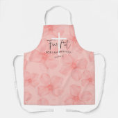 ピンクのフローラはイザヤではなく恐れ41:10聖書の聖句 エプロン (正面)