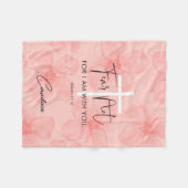 ピンクのフローラはイザヤではなく恐れ41:10聖書の聖句 フリースブランケット (正面(横))