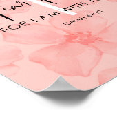 ピンクのフローラはイザヤではなく恐れ41:10聖書の聖句 ポスター (角)