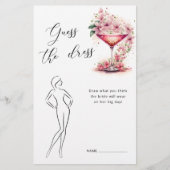 ピンクのフローラはドレスのブライダルシャワーゲームを推測 (正面)